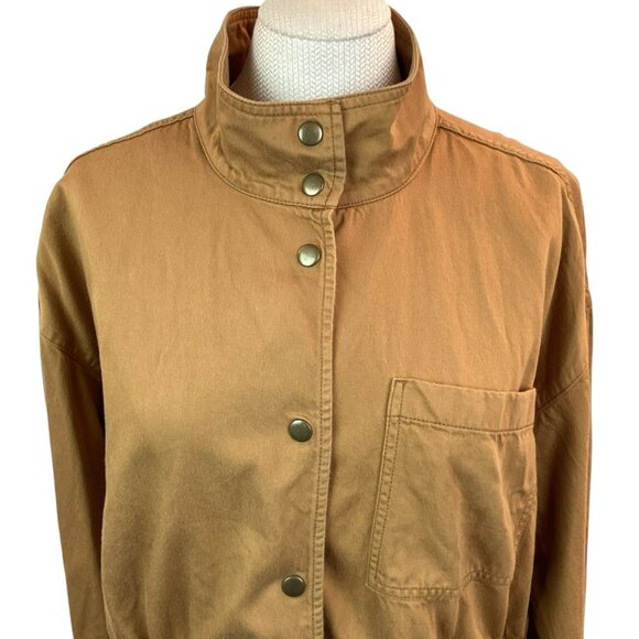 Madewell Snap Front Jacket Womens Medium Cotton  Blend Chestnut Brown - Picture 7 of 12